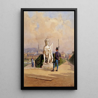 Carl Goebel the younger - Kurzweil auf der Wache im Garten des Schlosses Belvedere in Wien.webp