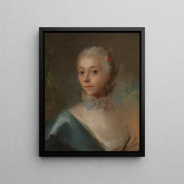 Portrait einer Dame - Carl Gustaf Pilo — gerahmtes Bild an der Wand