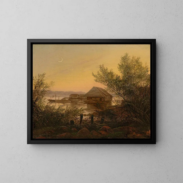 Moulin à eau sur l'Elbe près de Dresde - Carl Gustav Carus — gerahmtes Bild an der Wand