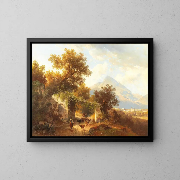 Ansicht von Varrone mit dem Mont Saint-Martin im Sarca-Tal, Südtirol - Carl Hasch — gerahmtes Bild an der Wand