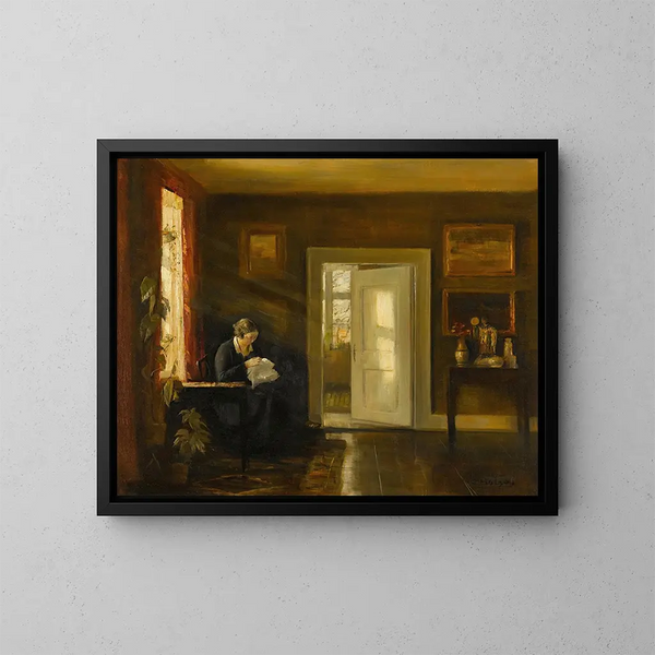 Couture près de la fenêtre - Carl Holse — gerahmtes Bild an der Wand