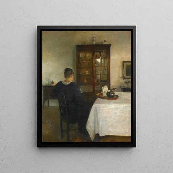 Die Frau des Künstlers in einem Interieur - Carl Holse — gerahmtes Bild an der Wand
