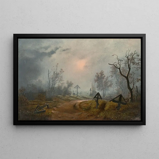 Carl Julius von Leypold - Clouds over a Russian graveyard.webp