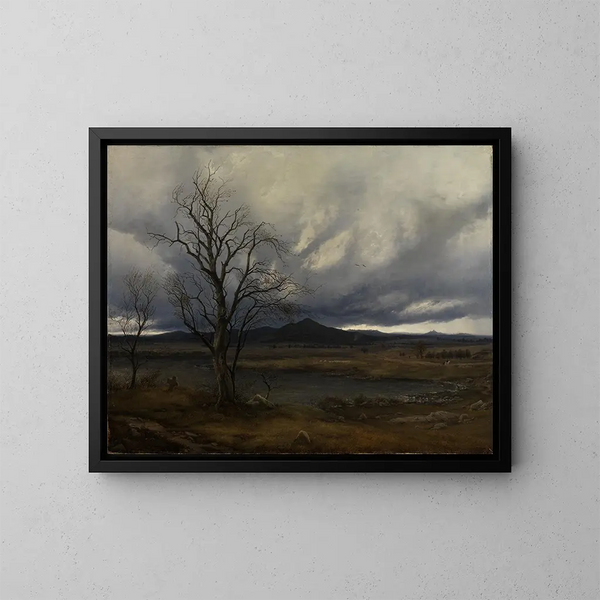 Landschaft mit aufziehendem Gewitter - Carl Julius von Leypold — gerahmtes Bild an der Wand