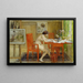 Das Modell, das eine Postkarte schreibt - Carl Larsson — gerahmtes Bild an der Wand