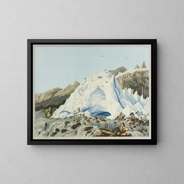 Vue de la source de l'Arveron - Carl Ludwig Hackert — gerahmtes Bild an der Wand