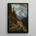 Begegnung von Bergsteigern in den französischen Alpen mit Blick auf die Aiguille du Goûter in Chamonix-Mont-Blanc - Carl Millner — gerahmtes Bild an der Wand