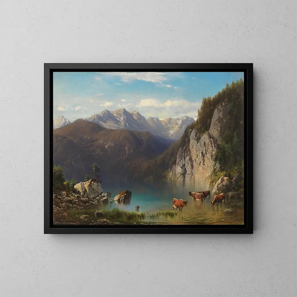 Der Alpsee bei Hohenschwangau - Carl Millner — gerahmtes Bild an der Wand