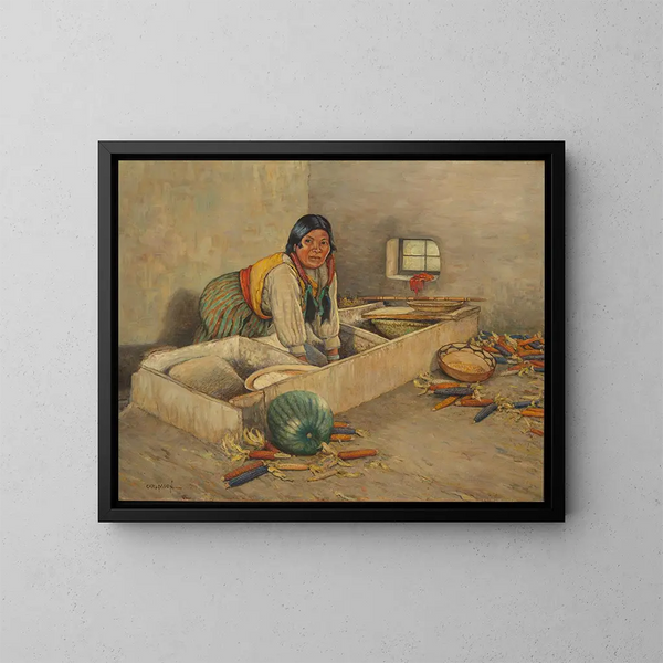 Frau Hopi figurbetont aus Mais - Carl Moon — gerahmtes Bild an der Wand