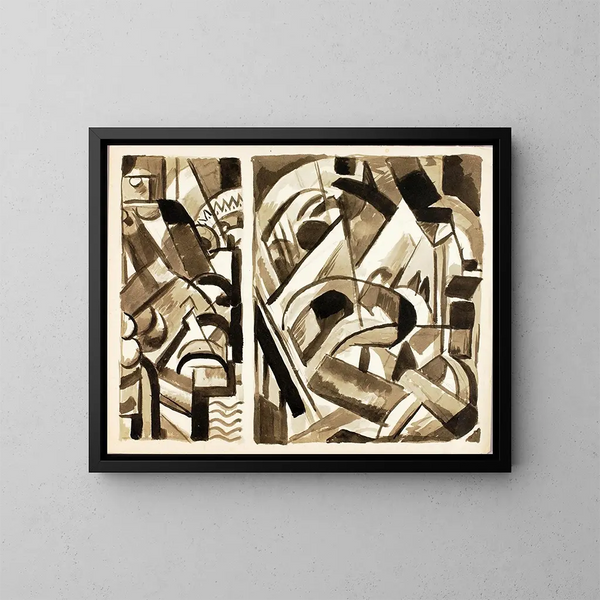 Abstraktes Gemälde III - Carl Newman — gerahmtes Bild an der Wand