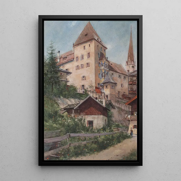Altes Schloss in Kitzbühel - Carl Pippich — gerahmtes Bild an der Wand