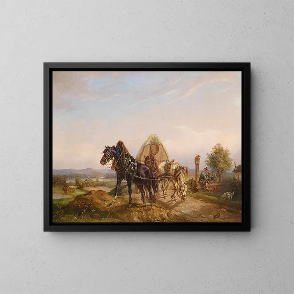 Der Kutscher zrtlique - Carl Pischinger — gerahmtes Bild an der Wand