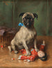 Ein Mops mit einer japanischen Puppe - Carl Reichert — Ansicht des Kunstwerks