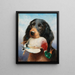 Setter Gordon mit Stockente - Carl Reichert — gerahmtes Bild an der Wand