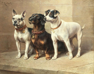 Drei wachsame Hunde - Carl Reichert — Ansicht des Kunstwerks