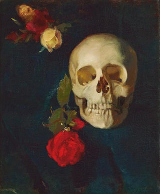 Carl Schuch - Skull with roses.webp