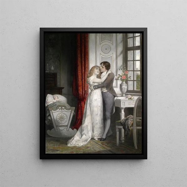Die glückliche Familie - Carl Schweninger Jr — gerahmtes Bild an der Wand