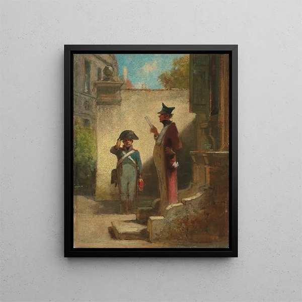 Der Kommandant - Carl Spitzweg — gerahmtes Bild an der Wand