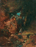 Die Milchmagd auf der Brücke des Waldes - Carl Spitzweg — Ansicht des Kunstwerks