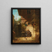 Warten auf die Zeitung - Carl Spitzweg — gerahmtes Bild an der Wand