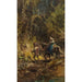 Reproduktion des Gemäldes Kreuzung mit Dame in einer Waldlandschaft - Carl Spitzweg