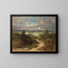 Landschaft mit Fluss - Carl Spitzweg — gerahmtes Bild an der Wand