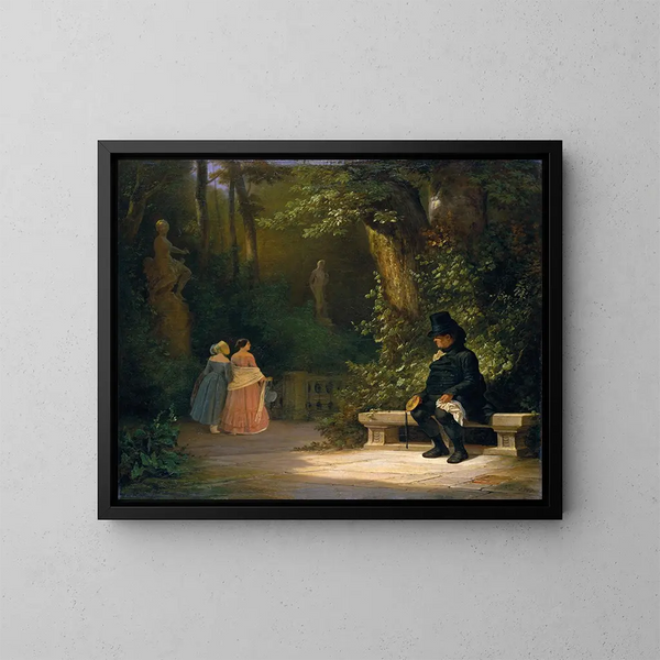 Der Witwer - Carl Spitzweg — gerahmtes Bild an der Wand
