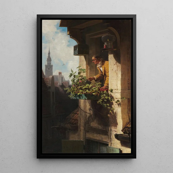 La Mansarde I - Carl Spitzweg — gerahmtes Bild an der Wand