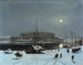 Vue du Palais Royal de Stockholm en hiver - Carl Stefan Bennet — Ansicht des Kunstwerks