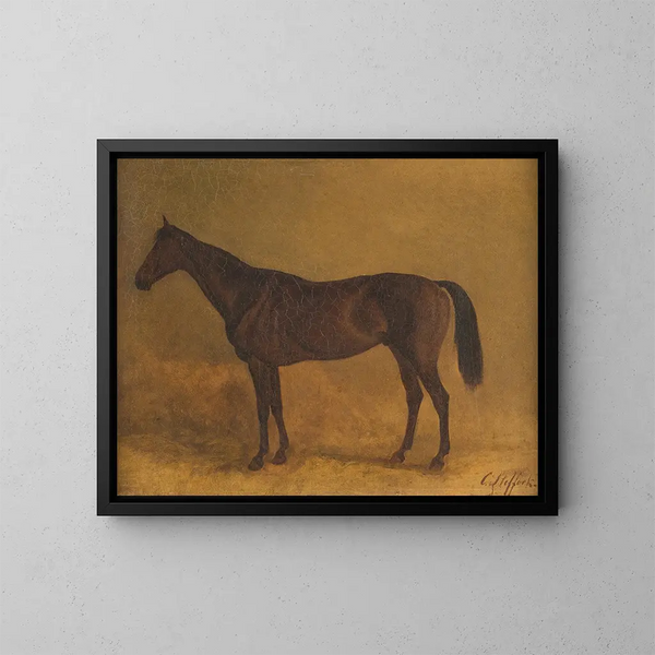 Rennpferd braun - Carl Steffeck — gerahmtes Bild an der Wand