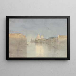 Carl Theodor Reiffenstein - Abendstimmung am Canale grande im Hintergrund S Maria della Salute.webp