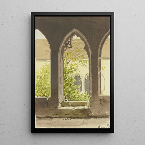 Carl Theodor Reiffenstein - Blick aus dem Kreuzgang in den zugewachsenen Klosterhof der Stiftskirche St Peter und Paul in Bad Wimpfen.webp
