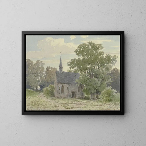 Kapelle bei Ockstadt - Carl Theodor Reiffenstein — gerahmtes Bild an der Wand