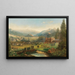 Vallée avec usine et bâtiment de fête - Carl Thöndel — gerahmtes Bild an der Wand