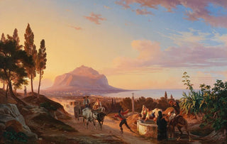 Carl Wilhelm Gtzloff - Reisende an einem Brunnen bei Palermo.webp