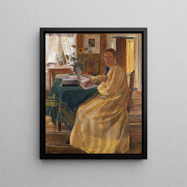 Die Schwester der Künstler - Carl Wilhelmson — gerahmtes Bild an der Wand