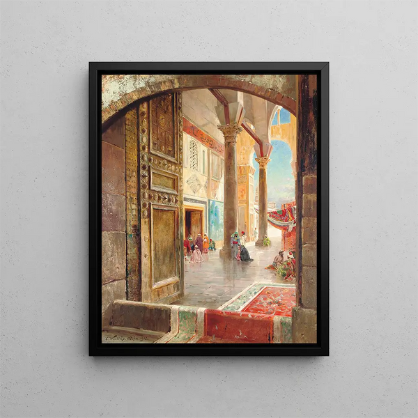 Die große Moschee der Umayyaden in Damaskus - Carl Wuttke — gerahmtes Bild an der Wand