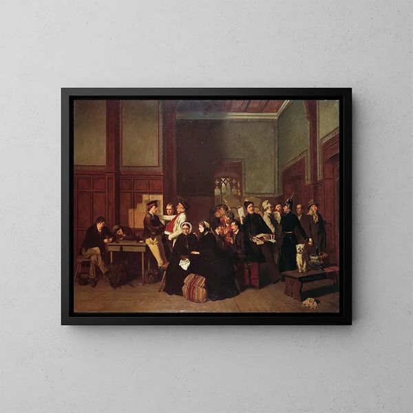 Wartezimmer der dritten Klasse II - Carl d'Unker — gerahmtes Bild an der Wand
