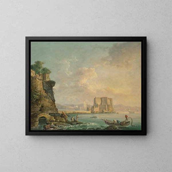 Neapel mit dem Castel dell'Ovo - Carlo Bonavia — gerahmtes Bild an der Wand