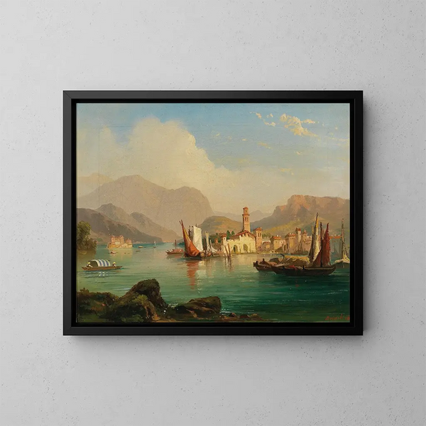 Motiv des Lago Maggiore - Carlo Brioschi — gerahmtes Bild an der Wand