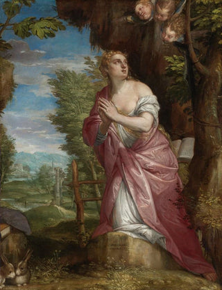 Carlo Caliari - The Penitent magdalene In A Landscape.webp