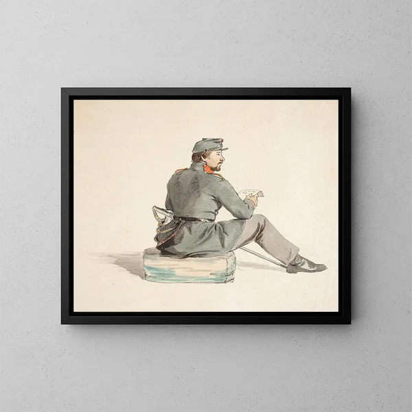 Der verwundete Soldat - Carlo Dalgas — gerahmtes Bild an der Wand