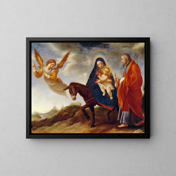 Die Flucht nach Ägypten - Carlo Dolci — gerahmtes Bild an der Wand
