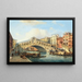 Venedig am Großen Kanal mit der Rialto-Brücke - Carlo Grubacs — gerahmtes Bild an der Wand