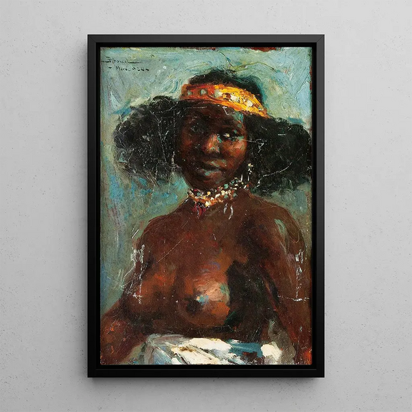 Reproduktion des Gemäldes Portrait einer jungen Frau im Hochformat - Carlos Abascal