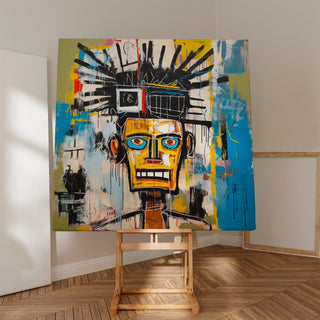 Street Art Bild - Mechanisches Gesicht der Straße