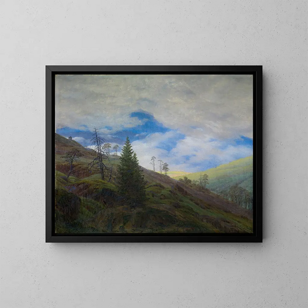 Sonnenstrahl im Riesengebirge - Caspar David Friedrich — gerahmtes Bild an der Wand