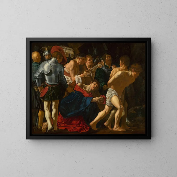 Der Christus tragend das Kreuz - Cecco del Caravaggio — gerahmtes Bild an der Wand
