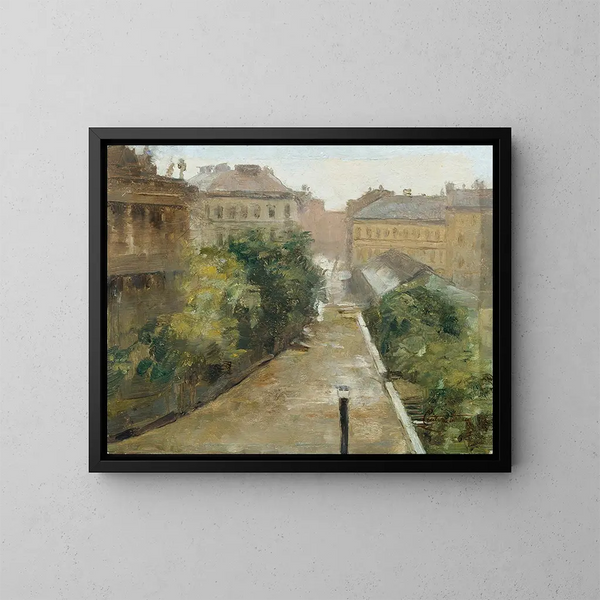Blick vom Atelier des Künstlers auf den Coburg-Palast - Cecil van Haanen — gerahmtes Bild an der Wand