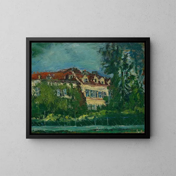 Landschaft mit Haus - Chaïm Soutine — gerahmtes Bild an der Wand